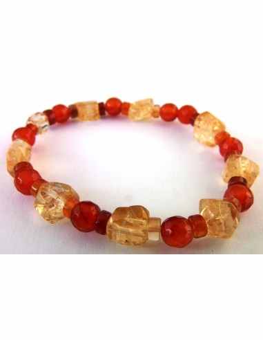 Collier Citrine et cornaline