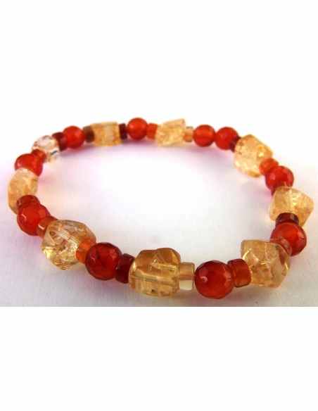 Collier Citrine et cornaline