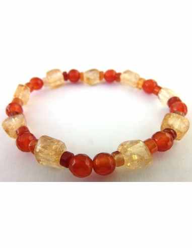 Collier Citrine et cornaline