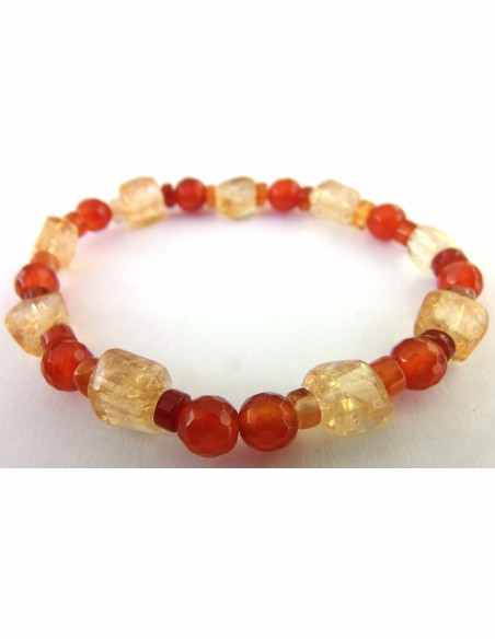 Collier Citrine et cornaline