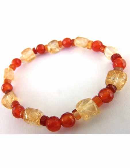 Collier Citrine et cornaline