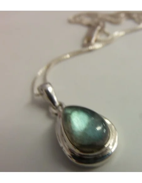 Pendentif labradorite et chaine argent