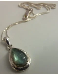Pendentif labradorite et chaine argent 2