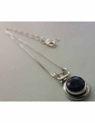 Pendentif  Saphir chaine argent