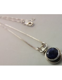 Pendentif  Saphir chaine argent