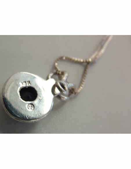 Pendentif  Saphir chaine argent