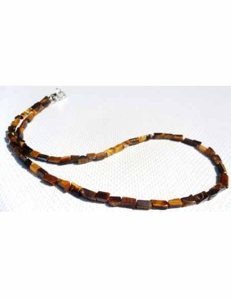 Collier oeil de tigre rectangles