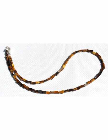 Collier oeil de tigre rectangles