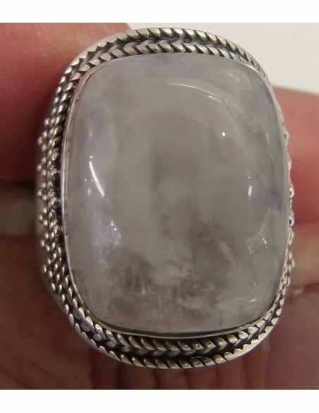 Bague reglable pierre de lune argent