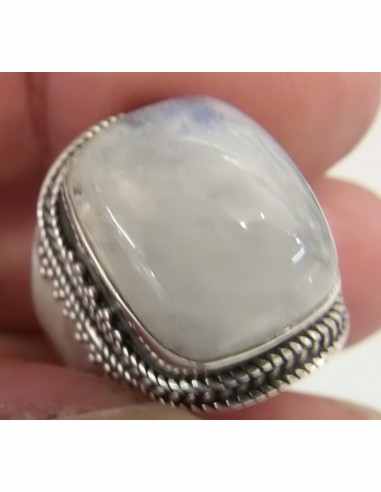 Bague reglable pierre de lune argent