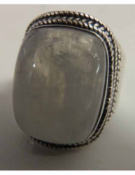 Bague reglable pierre de lune argent