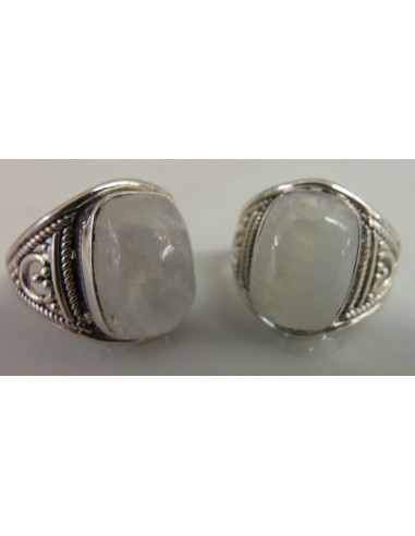 Bague reglable pierre de lune argent