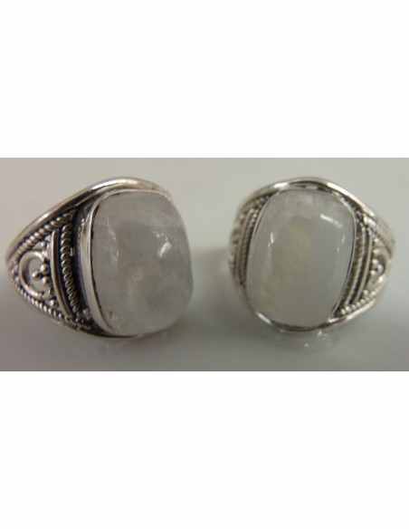 Bague reglable pierre de lune argent