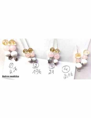 Boucles doreilles quartz rose 12mm