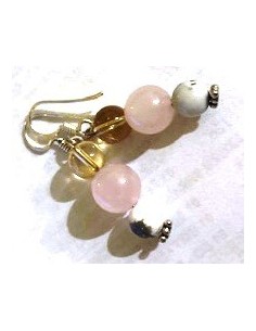 Boucles doreilles quartz rose 12mm 2