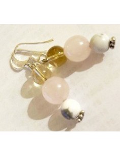 Boucles doreilles quartz rose 12mm