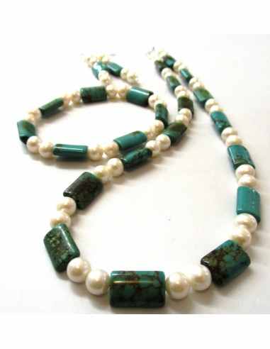 Collier turquoise perles