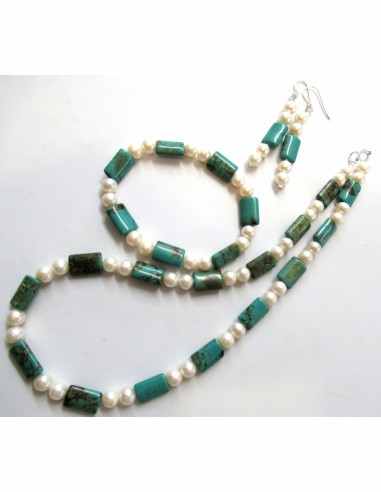 Collier turquoise perles