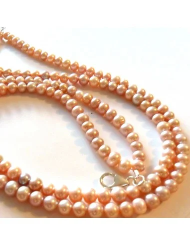 Collier perles rose pastel  8mm