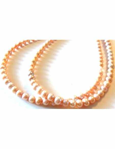 Collier perles rose pastel  8mm Collier perles rose pastel  8mm