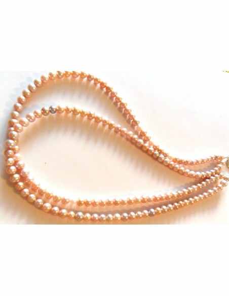 Collier perles rose pastel  8mm Collier perles rose pastel  8mm