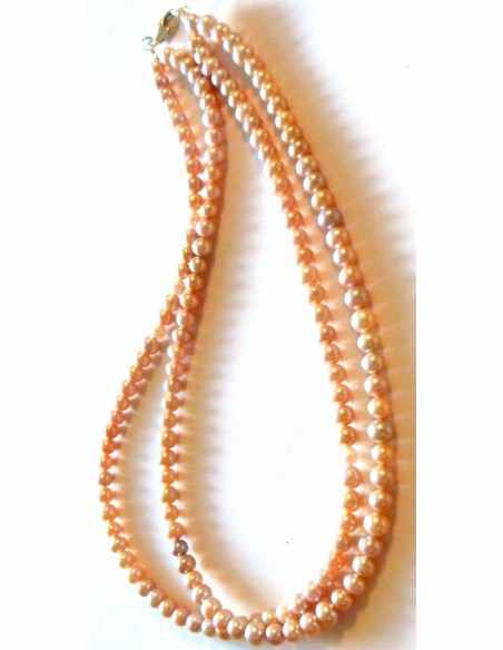 Collier perles rose pastel  8mm Collier perles rose pastel  8mm