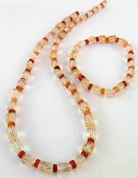 Cornaline, citrine Parure