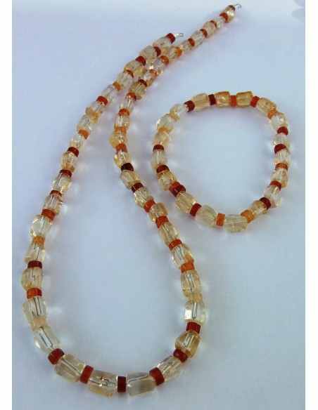 Cornaline, citrine Parure