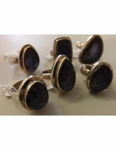 Iolite en bague montees en argent