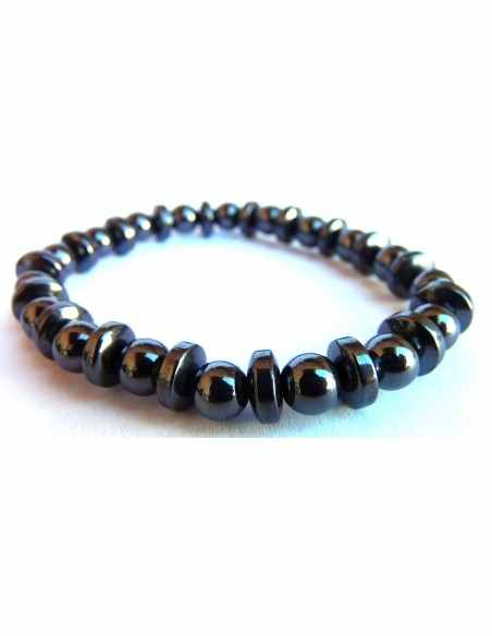 Magnetite bracelet 6mm et 3mm bouton