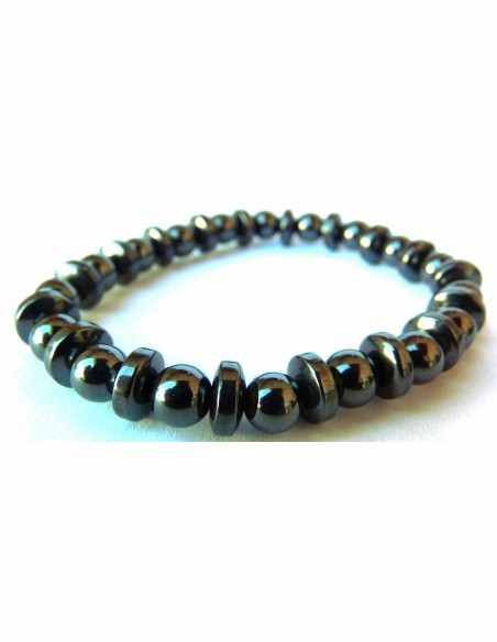 Magnetite bracelet 6mm et 3mm bouton