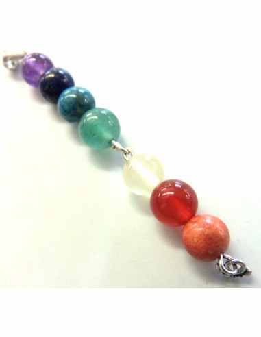 Pendentif sept chakras 8mm argent