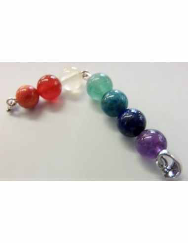 Pendentif sept chakras 8mm argent
