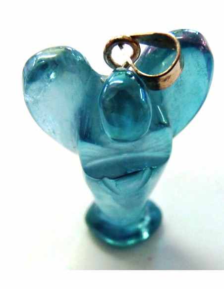 Aqua aura ange pendentif argent