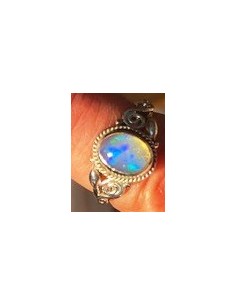 Bague opale noble argent
