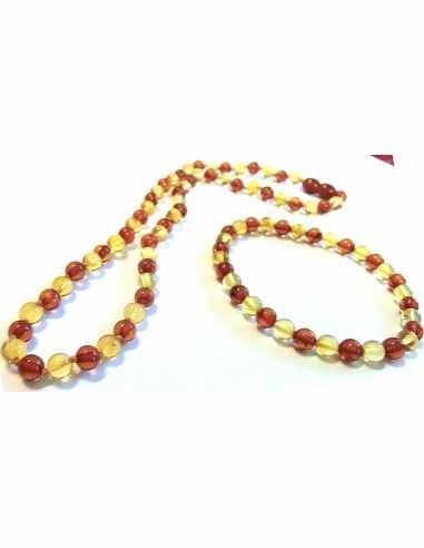 Parure ambre 6mm provenance Lituanie