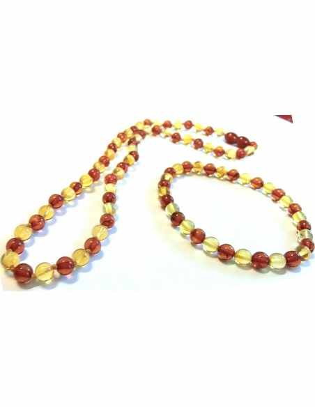 Parure ambre 6mm provenance Lituanie