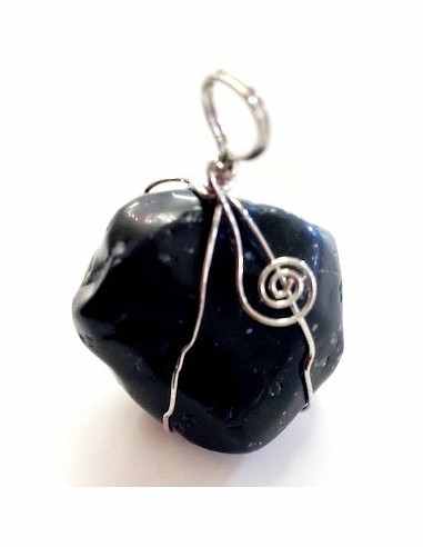 Obsidienne mouchettee grand pendentif