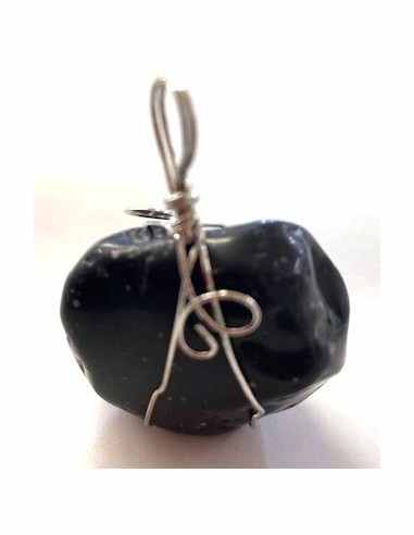 Obsidienne mouchettee grand pendentif
