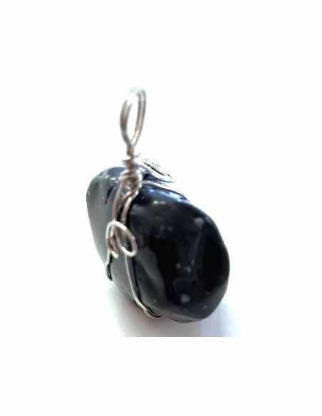 Obsidienne mouchettee grand pendentif Obsidienne mouchettee grand pendentif
