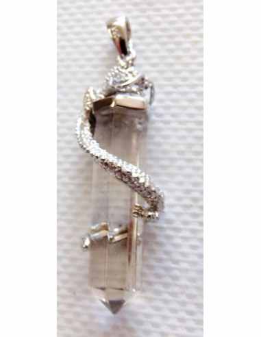 Dragon cristal pendentif argent