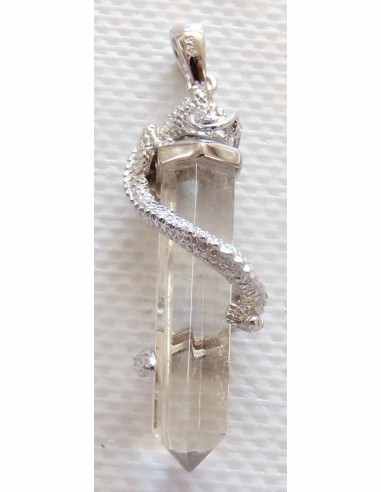 Dragon cristal pendentif argent