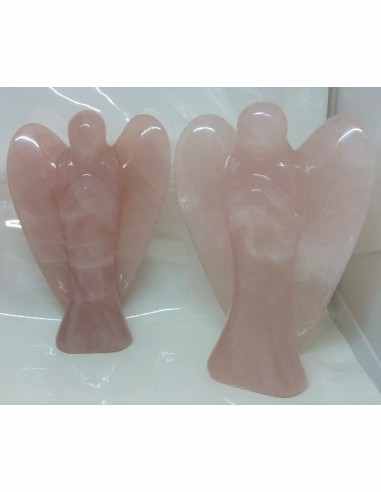 Ange quartz rose 17,9cm et  18,5cm