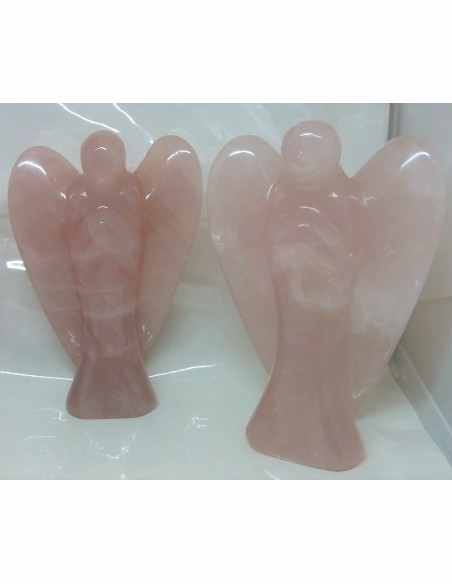 Ange quartz rose 17,9cm et  18,5cm Ange quartz rose 17,9cm et  18,5cm
