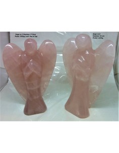 Ange quartz rose 17,9cm et  18,5cm