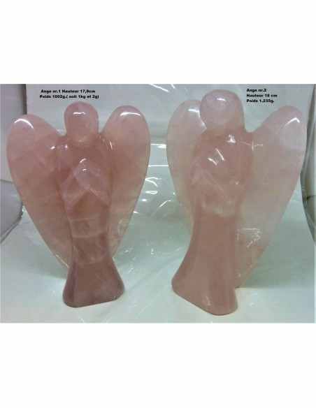 Ange quartz rose 17,9cm et  18,5cm Ange quartz rose 17,9cm et  18,5cm