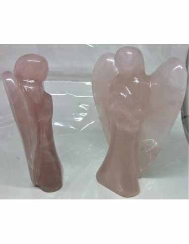 Ange quartz rose 17,9cm et  18,5cm