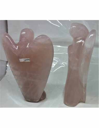 Ange quartz rose 17,9cm et  18,5cm