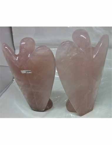 Ange quartz rose 17,9cm et  18,5cm