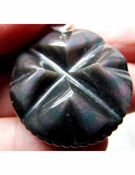 Pendentif Oeil Celeste trefle 4 feuilles Pendentif Oeil Celeste trefle 4 feuilles